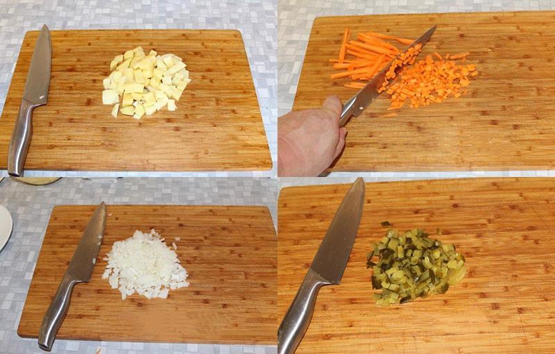 cortar verduras para sopa