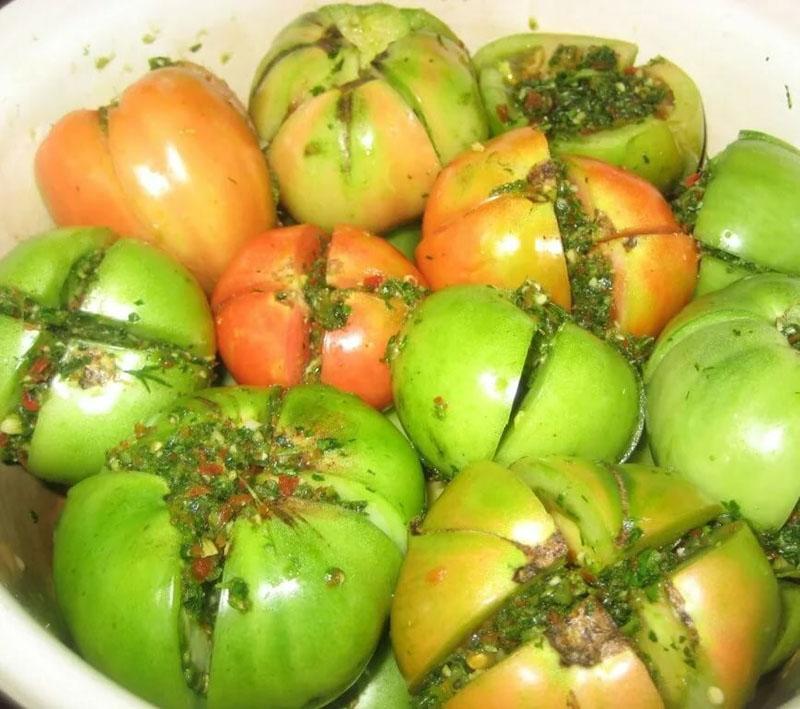 tomates verdes rellenos