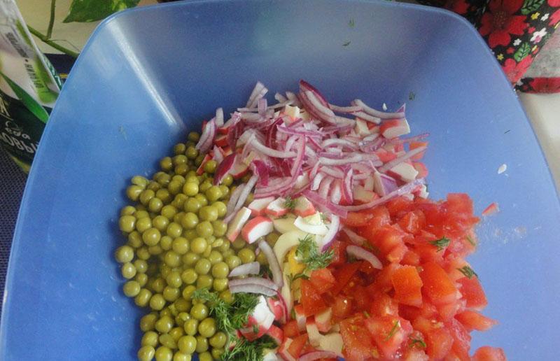 cortar y combinar todos los ingredientes