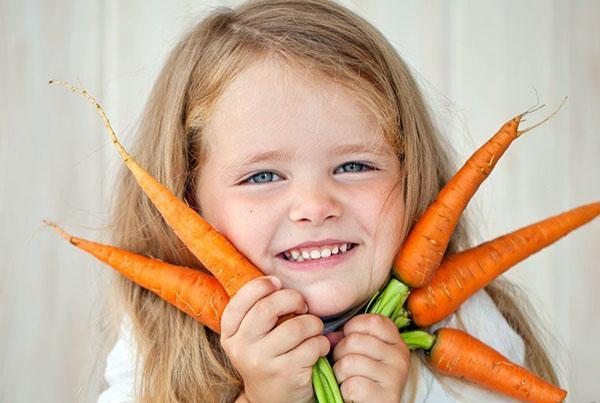 carottes dans la nutrition des enfants