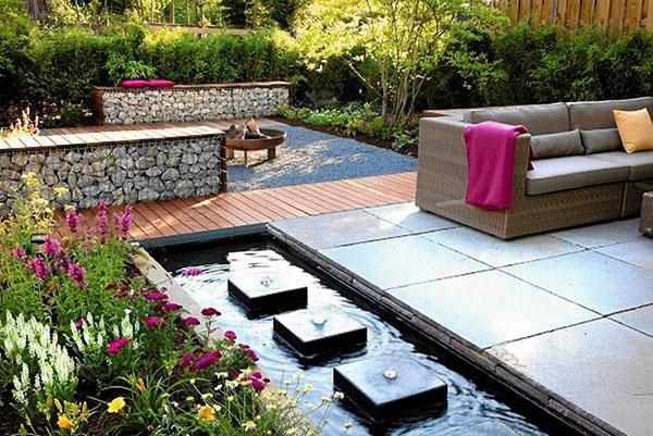 gabions comme bancs de repos