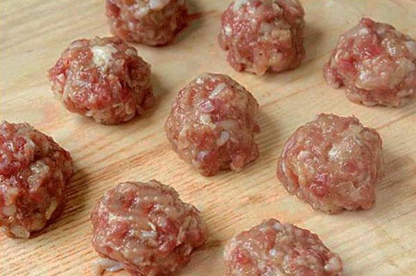bolas de carne y ácido bórico