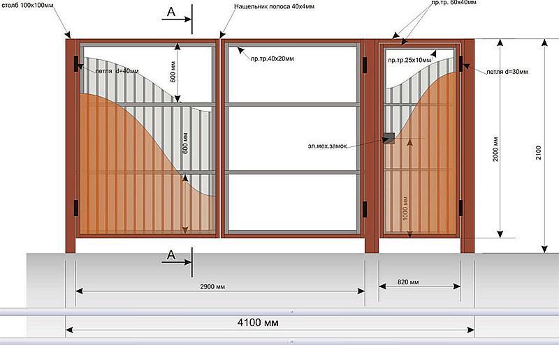 dibujo de puerta batiente