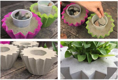 Fabriquer des pots de fleurs miniatures en béton