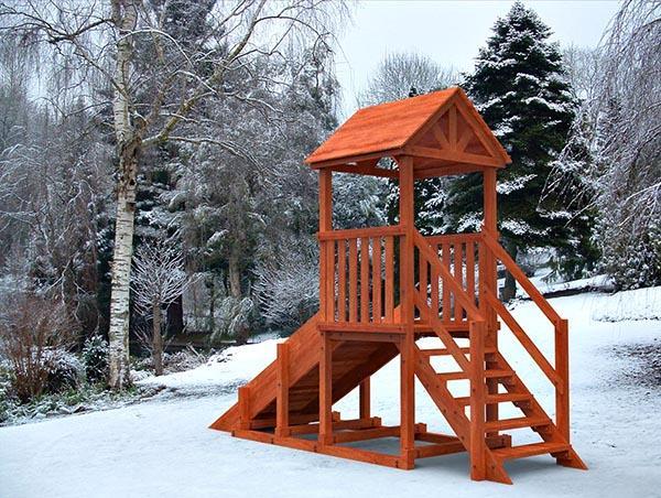 toboggan fait maison en bois