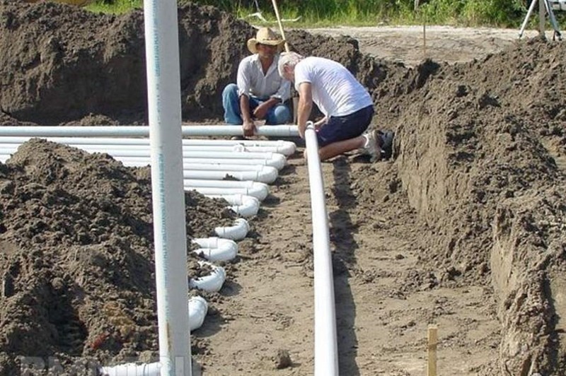 conduites d'eau pour chauffer la terre