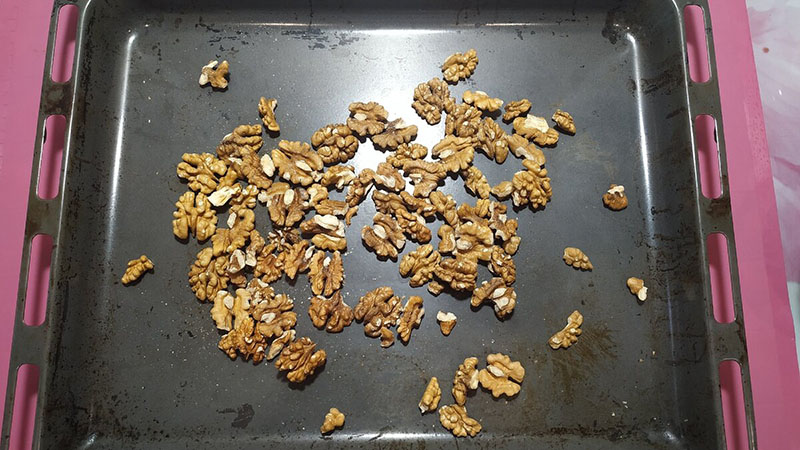 secar las nueces en el horno