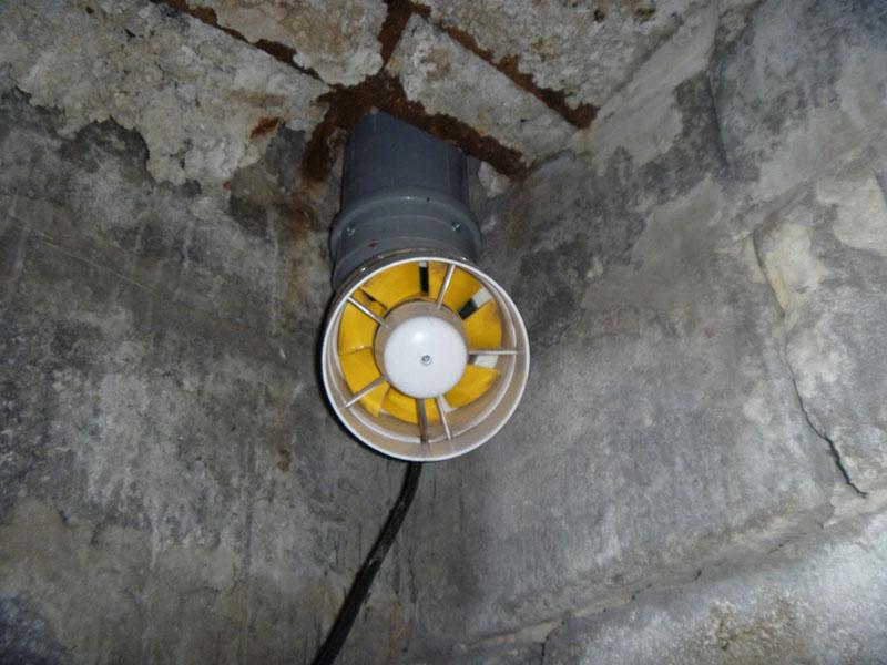 ventilation forcée dans la cave