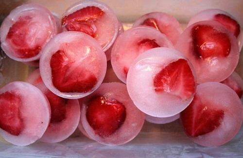 fresas en hielo