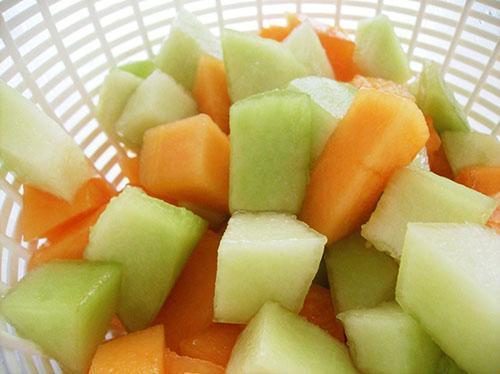 Le melon congelé est utilisé pour faire de la crème glacée et des desserts