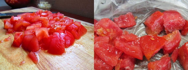 congelar tomates picados