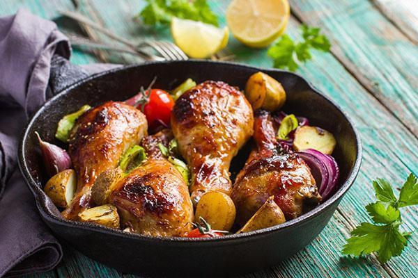 cuisses de poulet aux légumes