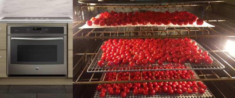 cerezas secas en casa en el horno