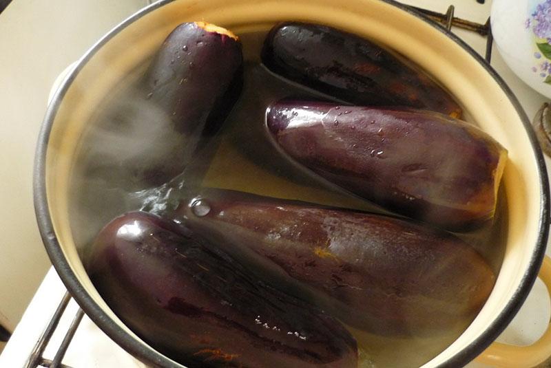 faire bouillir l'aubergine