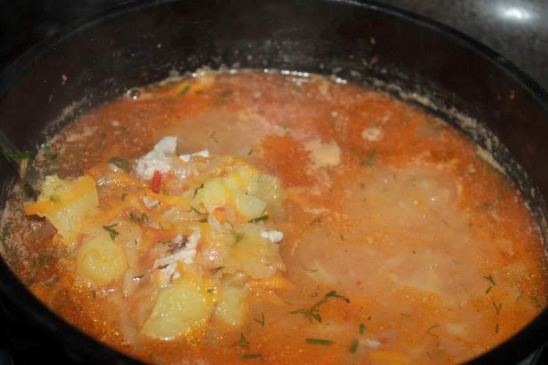 poner verduras en la sopa