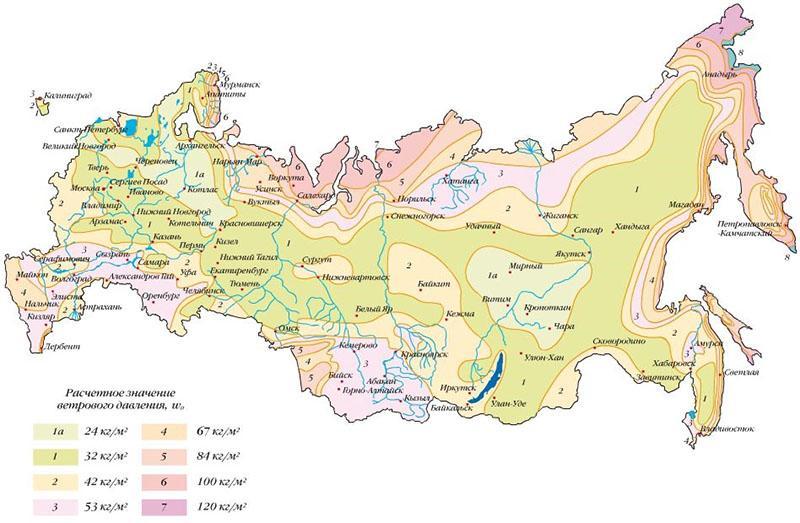 carte de charge de vent