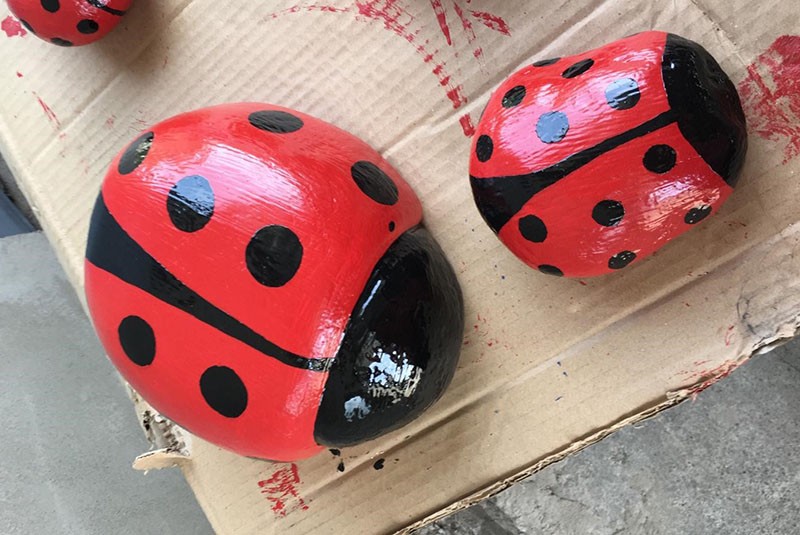 cómo hacer una mariquita con tus propias manos de piedras