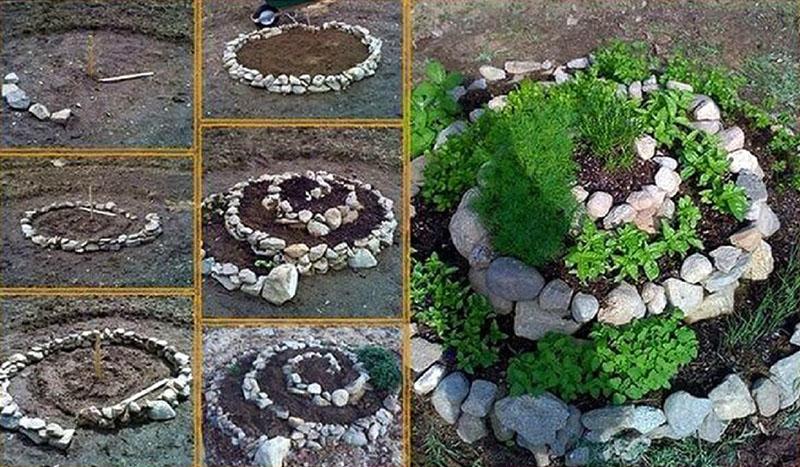 cómo hacer un macizo de flores con piedras