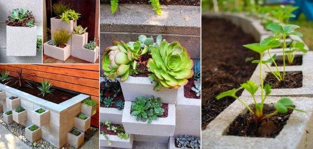 clôture pour un parterre de fleurs en blocs de mur