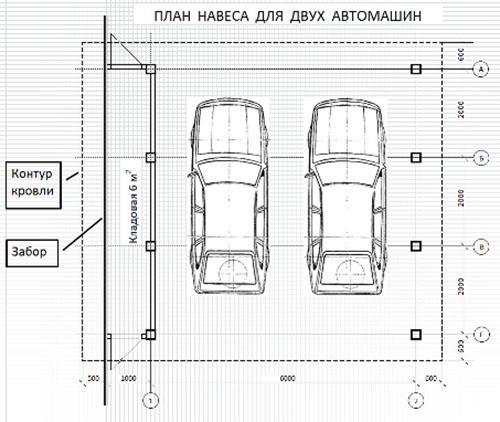 plano de cochera para 2 coches