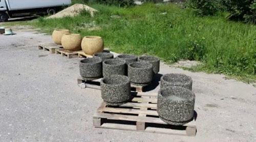 pots de fleurs en galets
