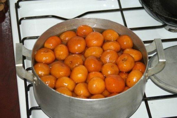hervir mandarinas en almíbar