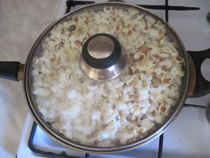 palomitas de maíz listas para comer