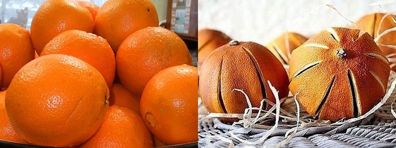 oranges sèches entières