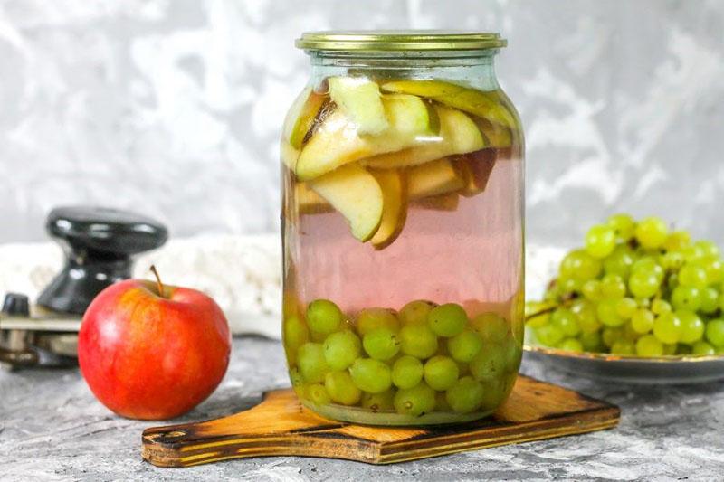cómo cocinar compota de manzanas y uvas