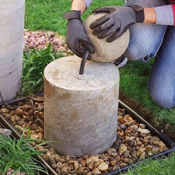 instalación de la parte superior de la fuente