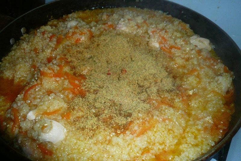 cocinar papilla de trigo con carne