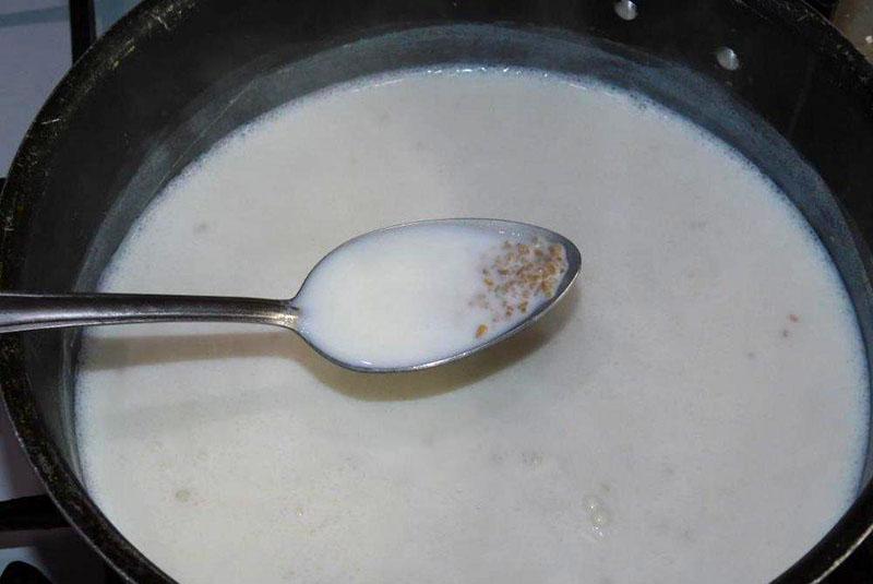 faire cuire la bouillie dans le lait