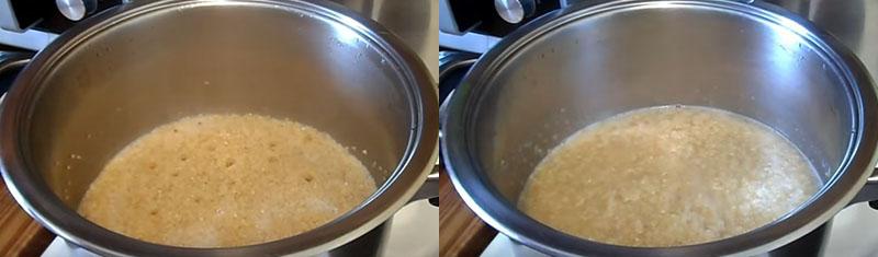 agrega otro vaso de agua y cocina