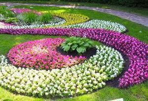 hermosa cama de flores