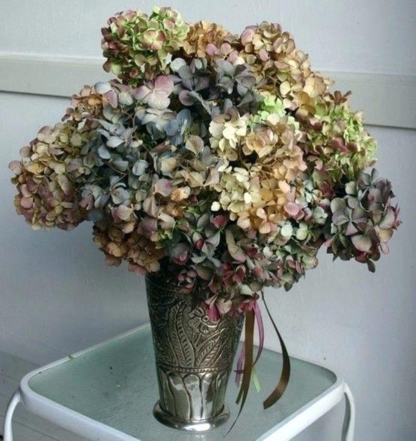 cómo secar hortensias para un ramo de invierno