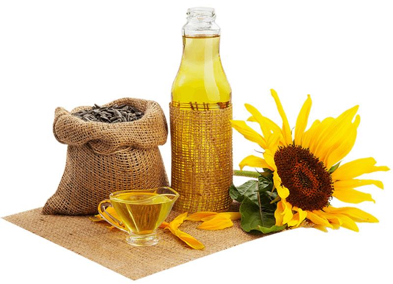 aceite de girasol para freír y ensalada