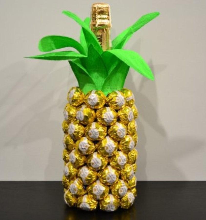 ananas au champagne et chocolats