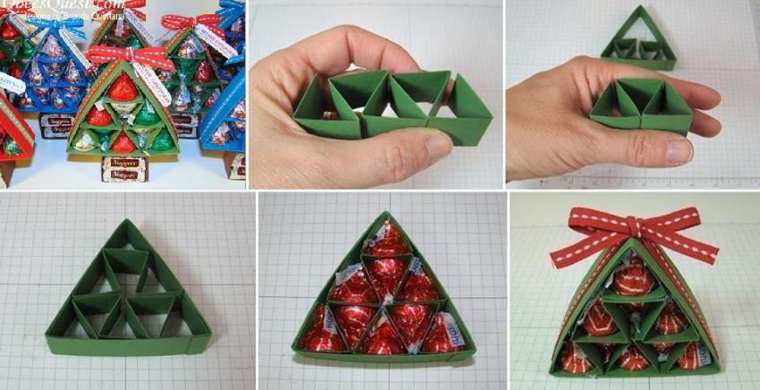 Árboles de Navidad hechos de caramelos