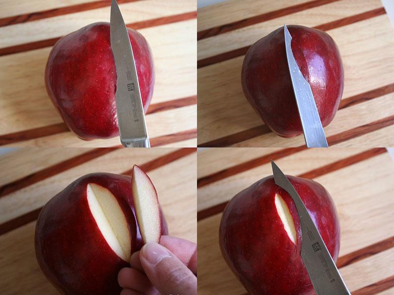 instructions photo pour la sculpture de pommes