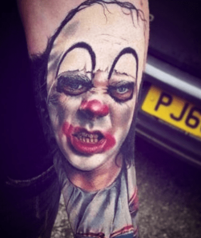 realistisches Clown-Tattoo