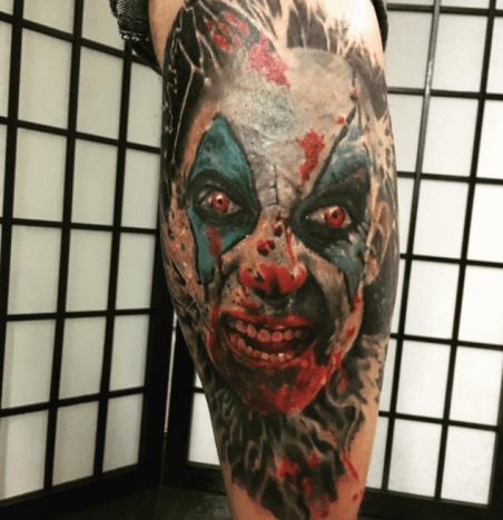 gruseliges Clown-Tattoo