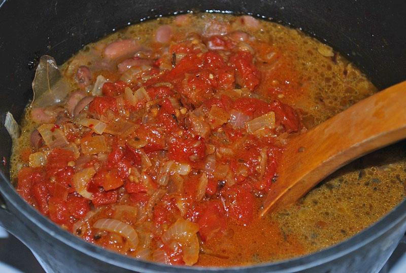 ragoût de tomates aux oignons