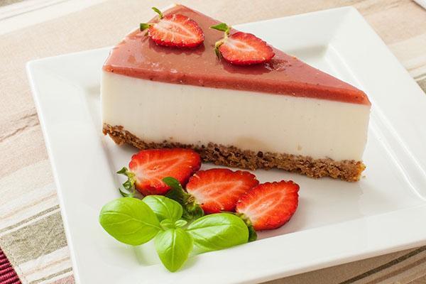 Tarta de queso con fresas