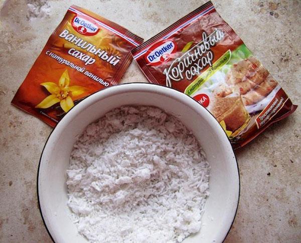 noix de coco et sucre