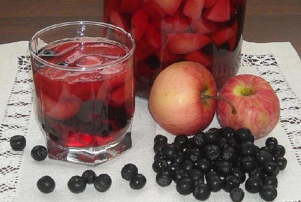 compota de manzana y arándanos