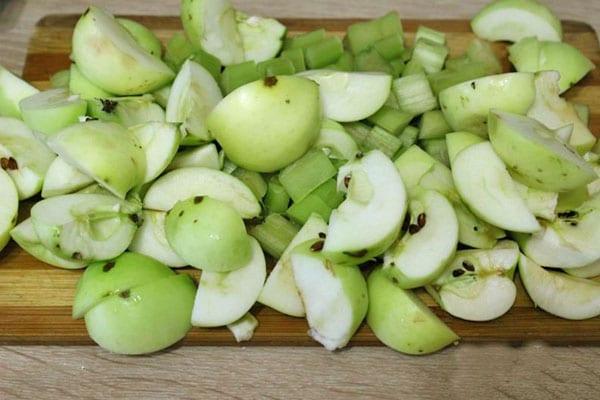 picar manzanas para compota