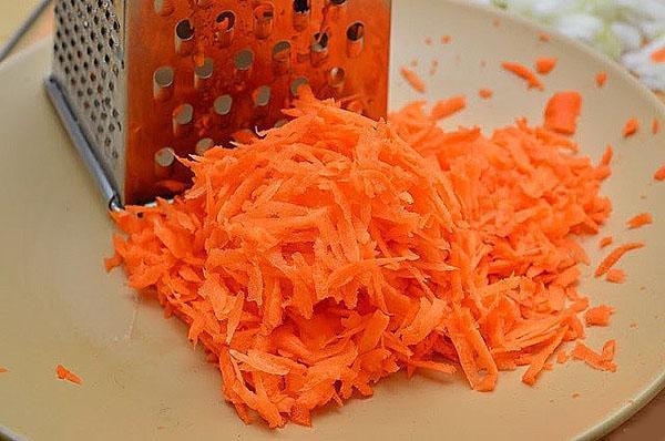 râper les carottes sur une râpe grossière
