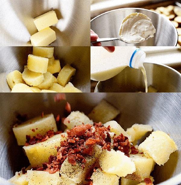 haciendo relleno de papa