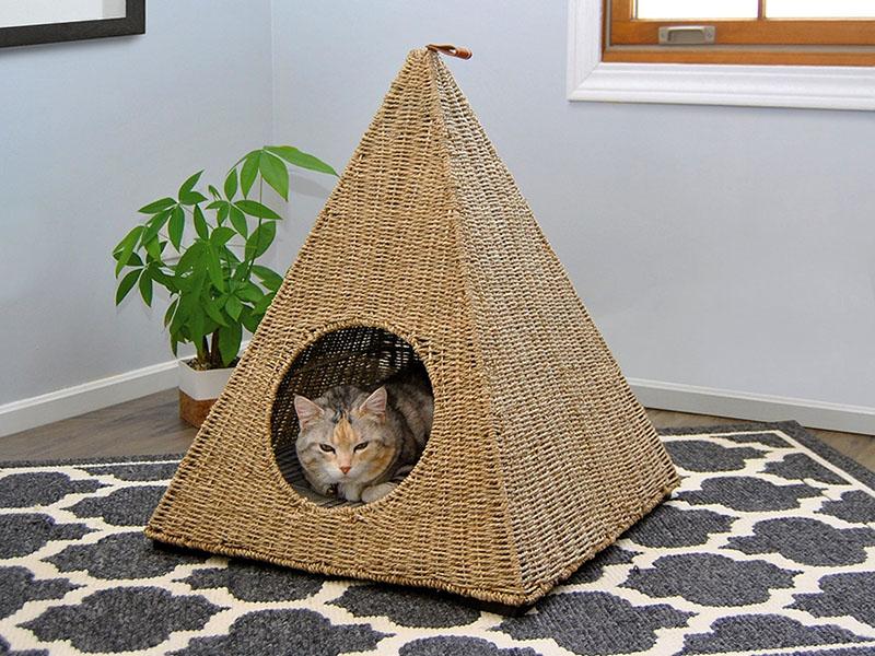 tienda wigwam trenzada para gatos