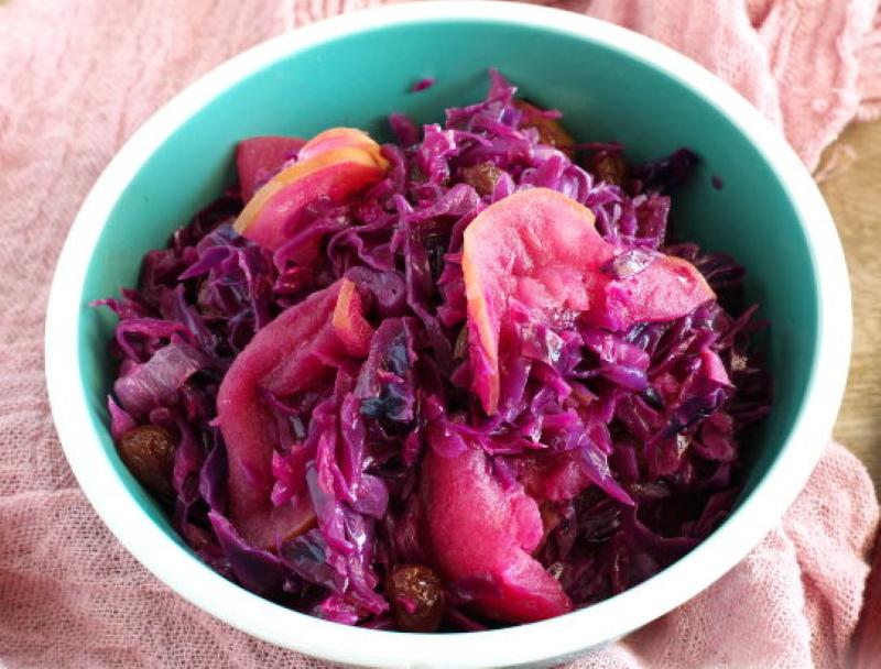 salade de chou rouge et pommes